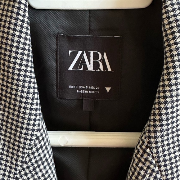 Zara Double-Breasted Houndstooth Blazer Size S - Picture 4 of 4